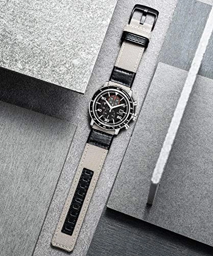 20mm 22mm Canvas Leather Hybrid Watch Band for Amazfit Bip/GTR/GTS/Pace/Stratos - 42mm 47mm