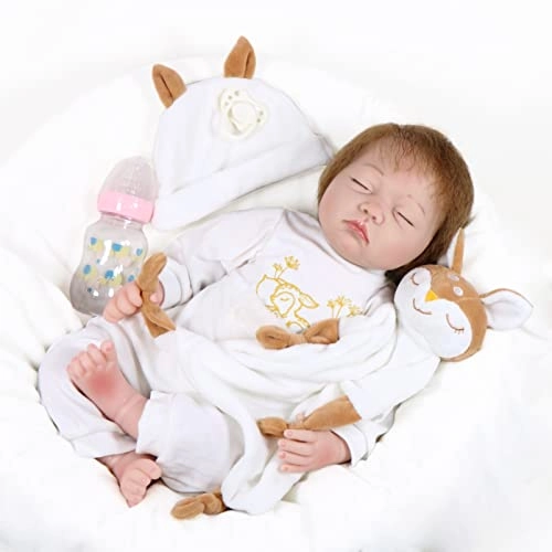 Reborn Baby Doll - 22'' Soft Vinyl Sleeping Gift Set Ages 14+