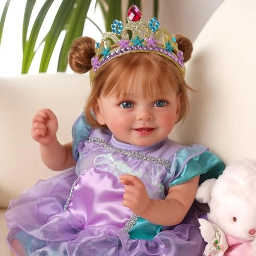 Reborn Baby Doll - 18 Inch Vinyl Brown Hair Ages 3+