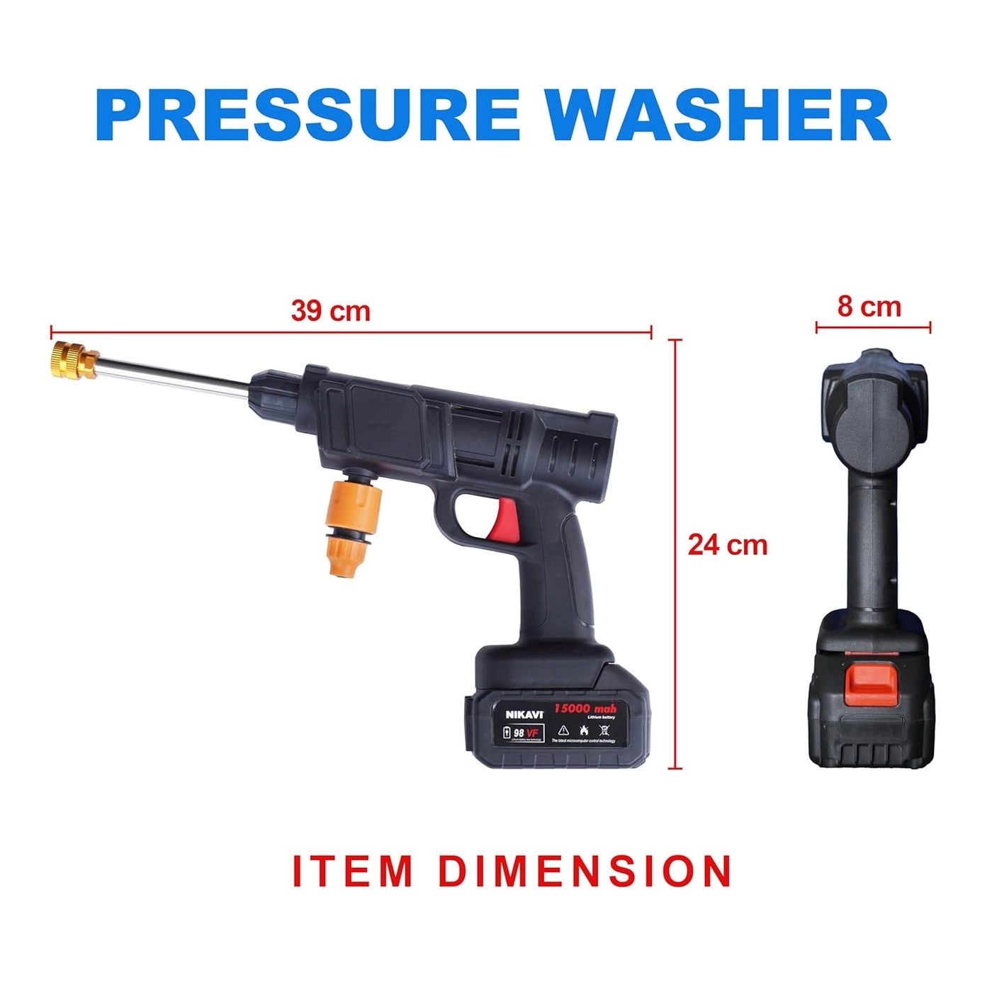 Cordless Pressure Washer - 21V 30Ah Max 450PSI