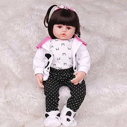 Rebirth Baby Doll - 48cm/58cm Silicone Limbs Cloth Body Panda Clothes Gift Set