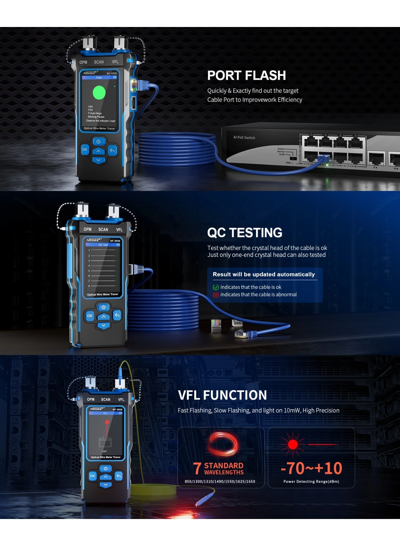 Network Cable Tester - RJ11 RJ45 Continuity testing