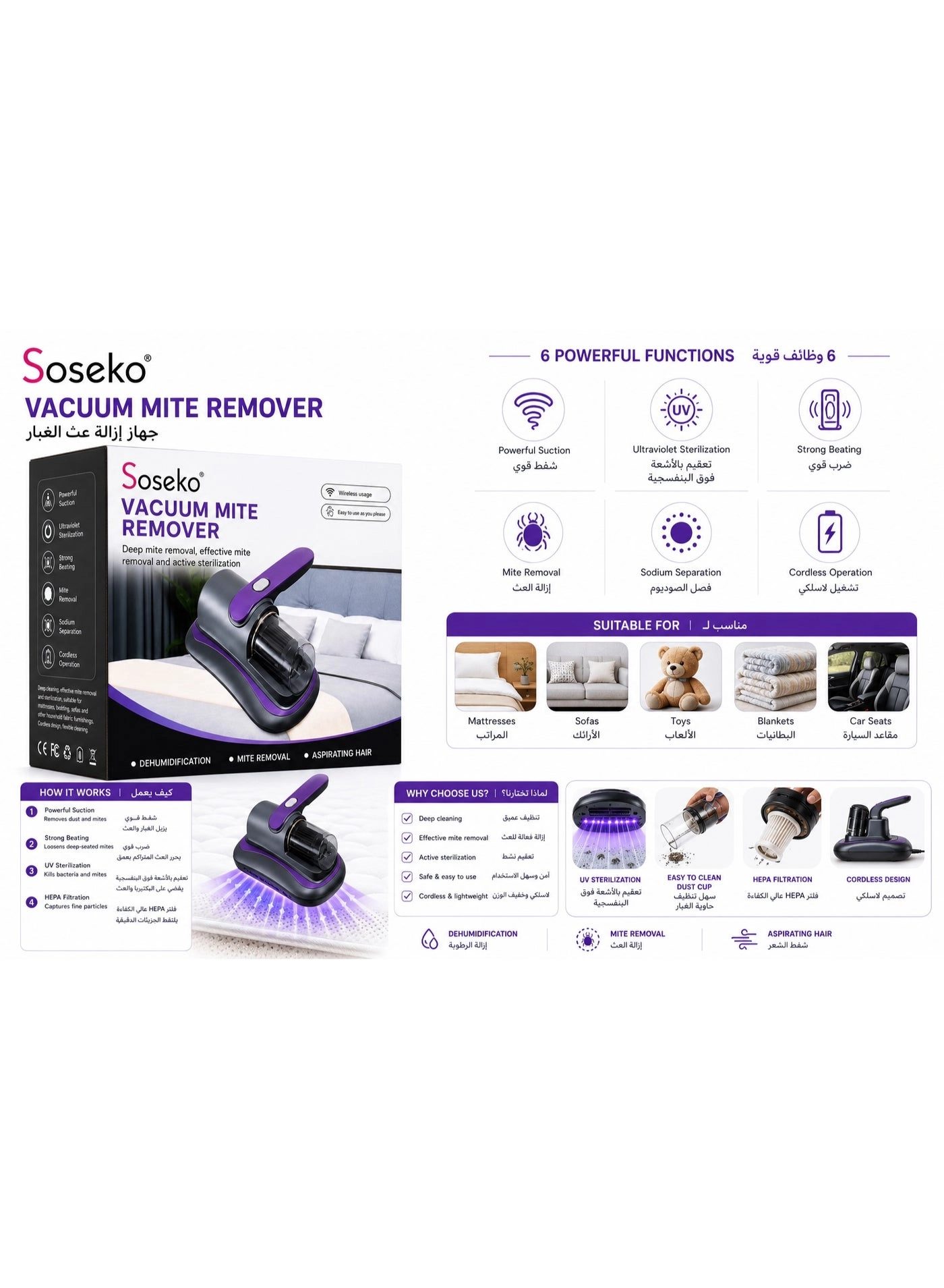 Handheld Cordless Vacuum Cleaner - 3 In 1 For Car And Home