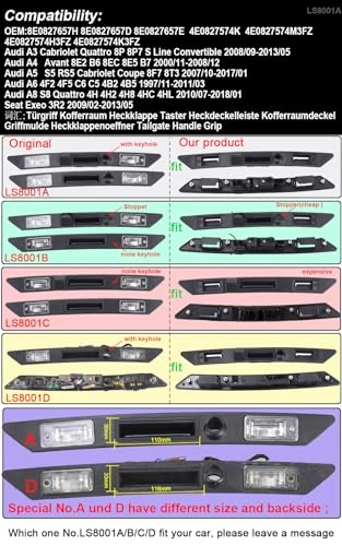 Boot Handle Reversing Camera - Night vision 1280 x 720 pixels