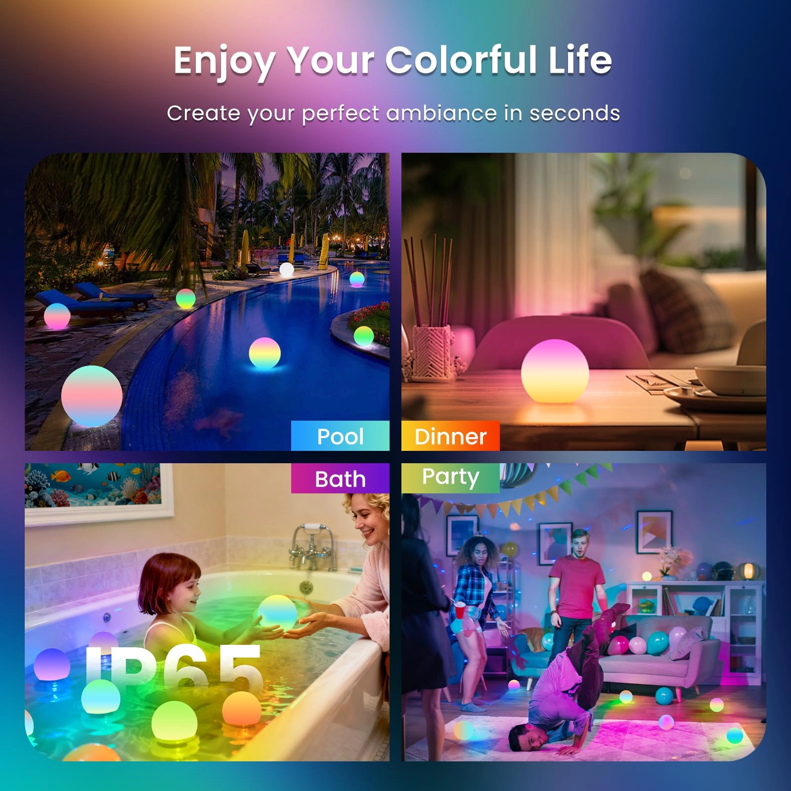 Smart Sphere Night Light - Battery Powered Multicolor
