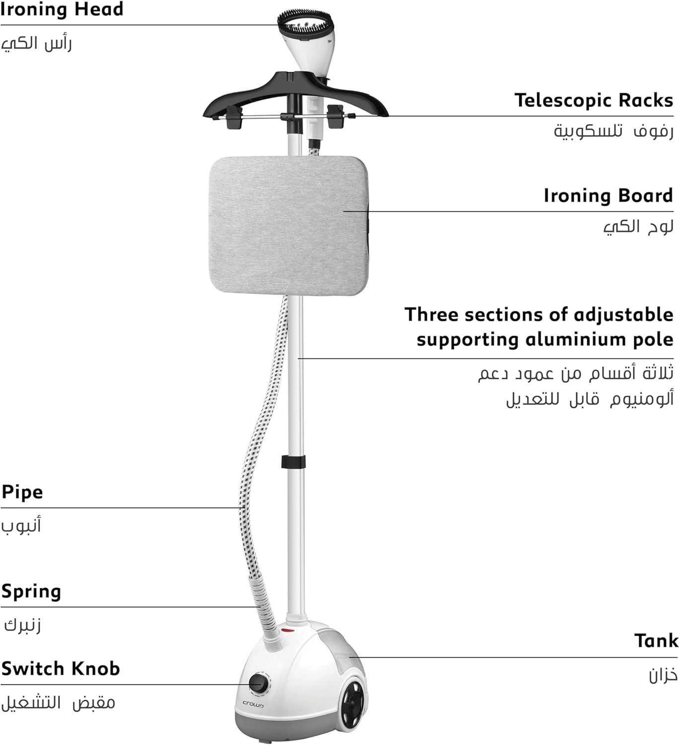 GS-443 - 2000W 1.8L Ironing Board