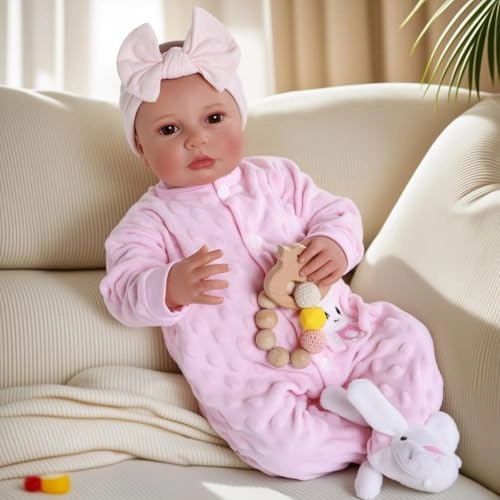 Reborn Baby Doll - 20 Inch Vinyl Cloth Body Black Ages 3+