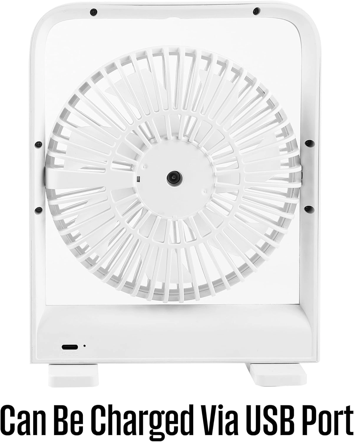 Rechargeable Desk Fan - LED Night Light 4-Speed USB