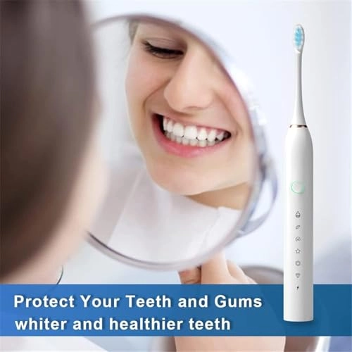 Sonic Electric Toothbrush - 6 Cleaning Modes IPX7 8 Brush Heads