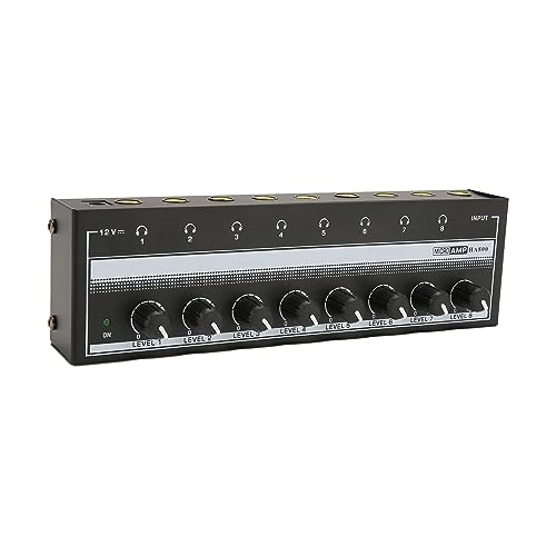 Portable Headphone Amplifier - 8 Channel Stereo 100-240V UK Plug