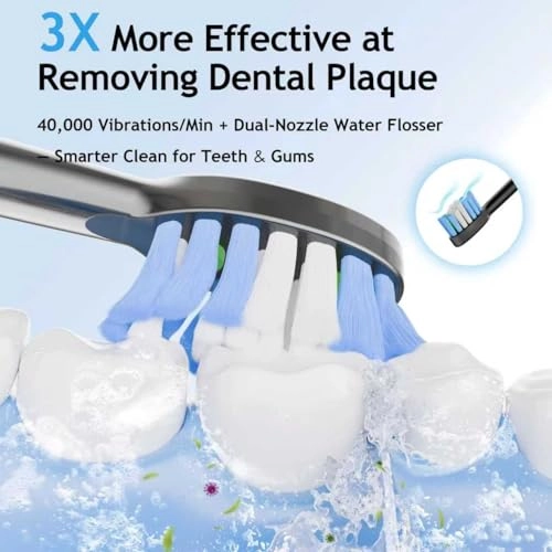 3 in 1 Electric Toothbrush with Water Flosser - 8 Brush Heads 180ML