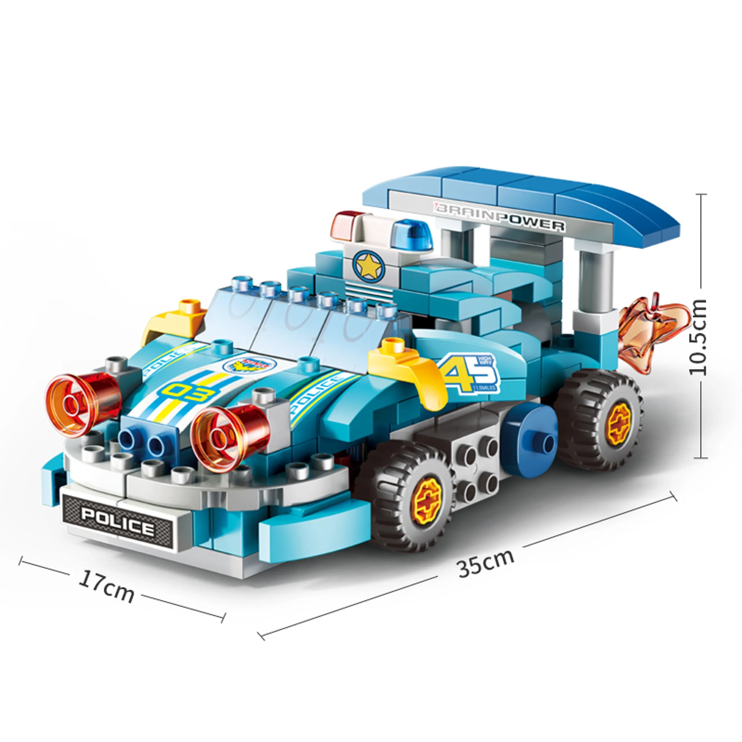 Changeable Racing Big Building Block Set - Police 182 pcs