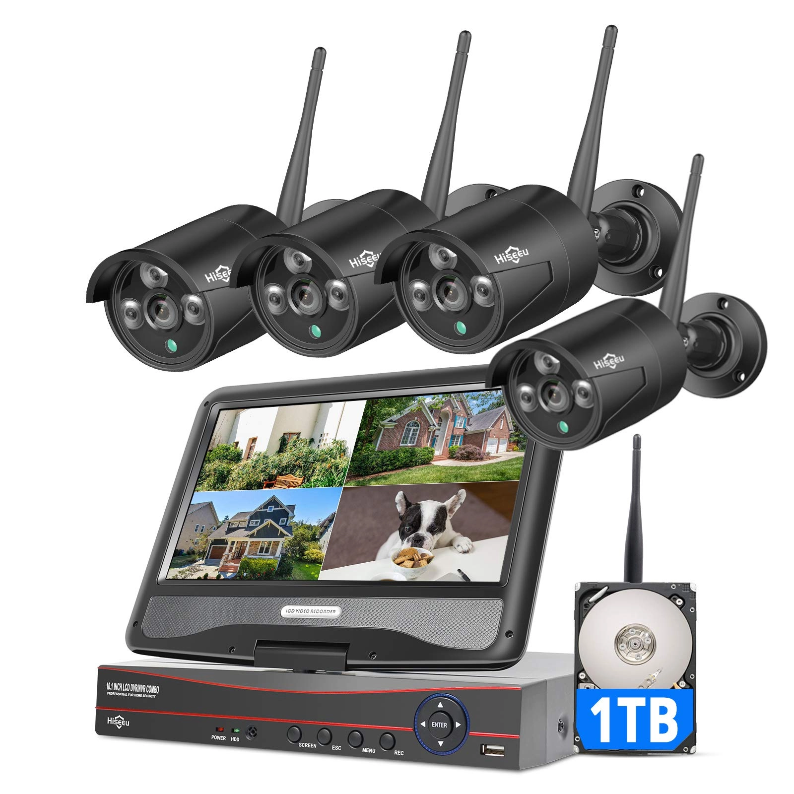 Hiseeu Expandable Wireless Security Camera System - 4 10 channels 5MP