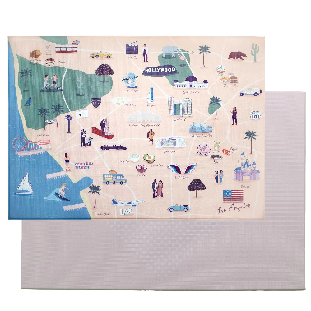 Los Angeles City Tour Reversible Play Mat - Suitable for 0 month and above