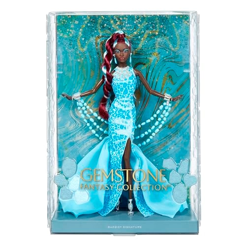 Barbie Crystal Fantasy Collection Amethyst Doll - Genuine Stone Necklace Ages 18+