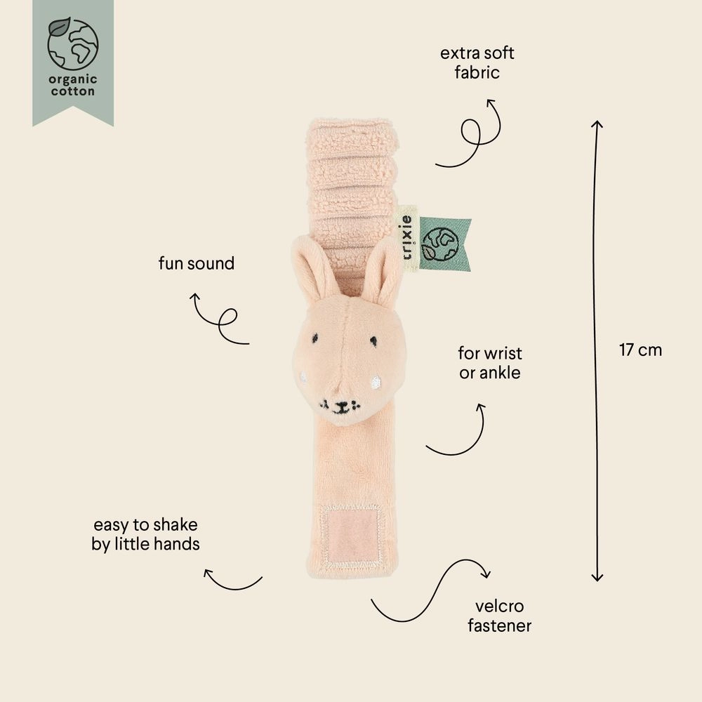 Wrist Rattle - 0 month silicone Mrs. Rabbit