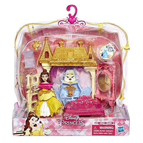 Royal Chambers Playset - Bedroom set + Belle Doll - Royal Clips skirt