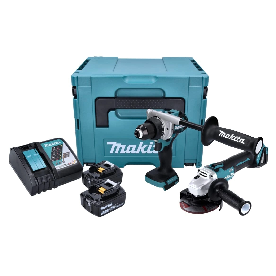 Makita DLX2430TJ + DDF486 + DGA504 - 5.0Ah 18 Volts