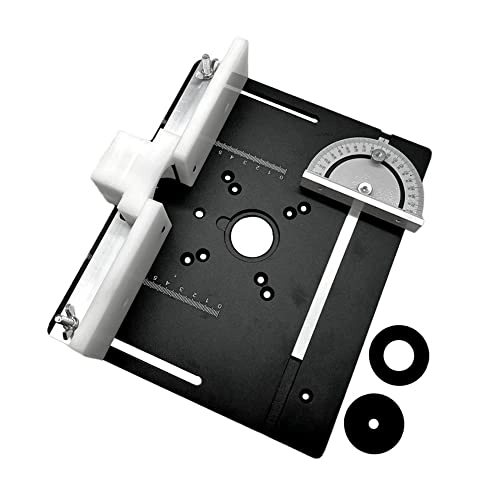 Router Table Insert Plate - 240 x 200mm Aluminum Alloy + Backer Plate + 180° Angle Gauge