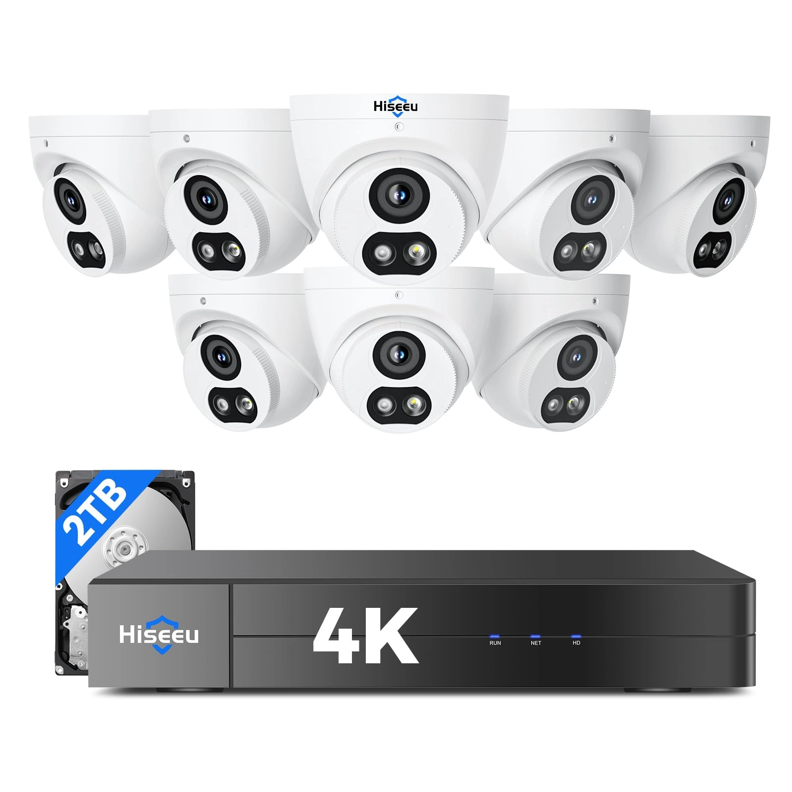 4K PoE Camera System - 8 cameras 16 channels 8MP