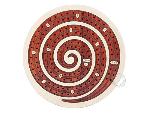 Spiral Shape 2 Track Non-Continuous Cribbage Board - 60 Points Push Drawer Storage
