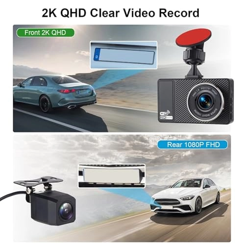 WiFi 3 Inch Screen Dash Camera - 2K 30FPS 1080P