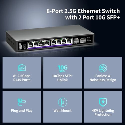 10 Port | 8x 2.5G + 2x 10G SFP+ 10-ports