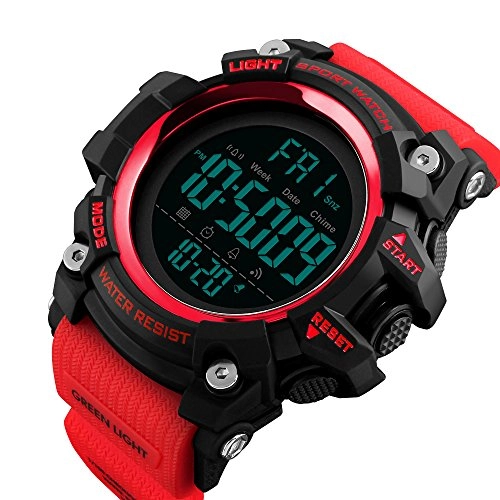 Multifunctional Waterproof Watches Outdoor Sports Digital Military LED Double Time 54mm Plastic