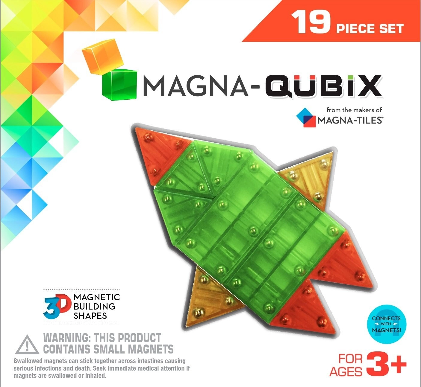 Magna-Tiles Magnetic Building Blocks - 19 pcs