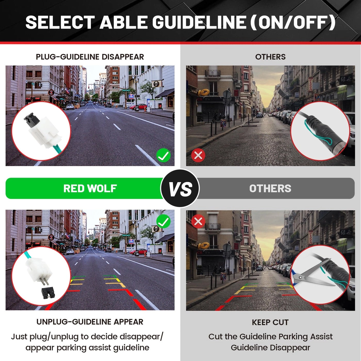 Tailgate Handle W/Reverse Backup Camera Replacement - RCA Connector Wide Angle