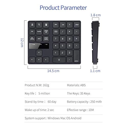 2.4G Wireless Digital Keyboard - 35 Keys USB