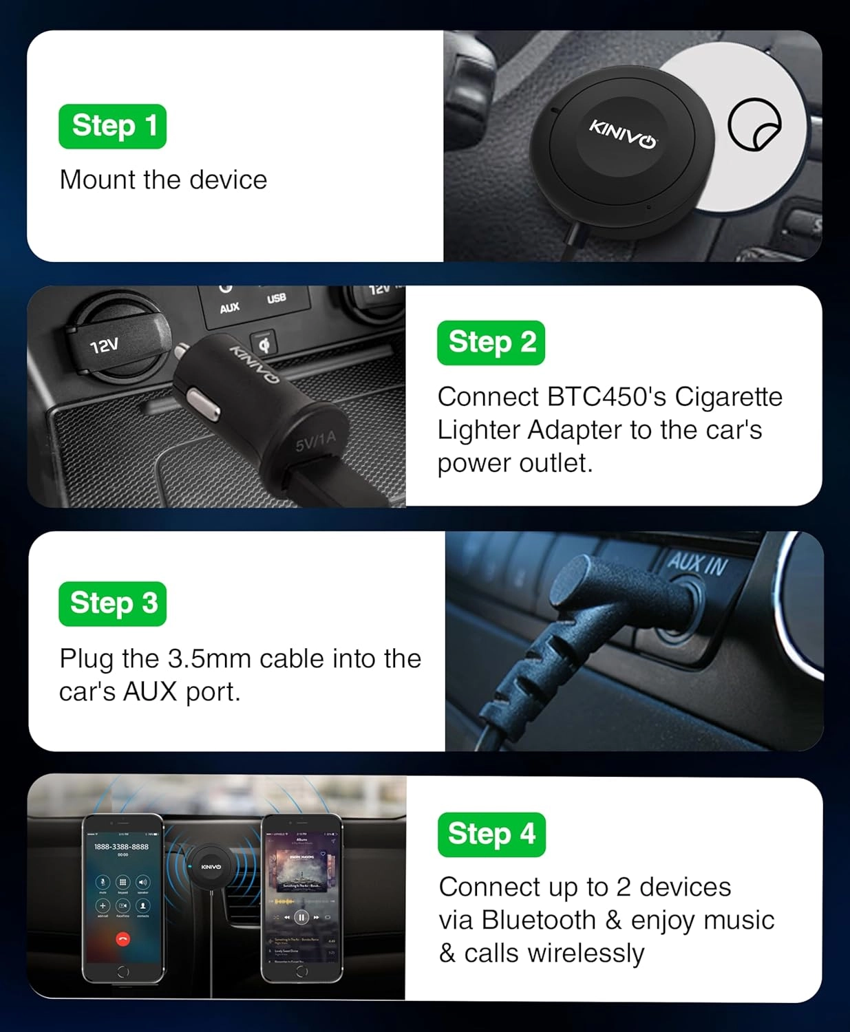 BTC450 - Bluetooth iPhone iPad Android