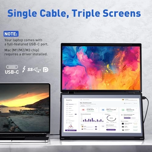 Laptop Screen Extender - 15.6'' 1080P USB C