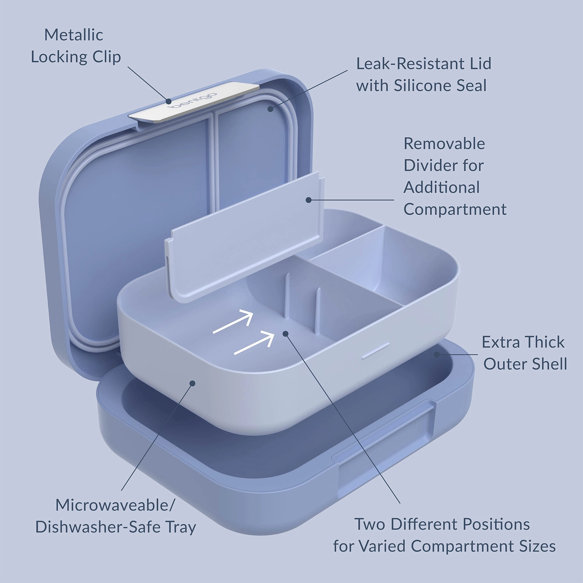 Modern Lunch Box - Navy Blue 5 cups / 850 ml