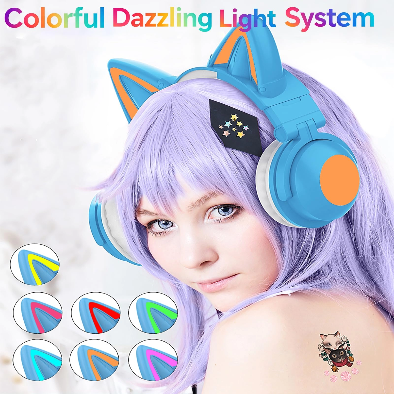 Cat Ear Bluetooth Headphones Wireless Headphone