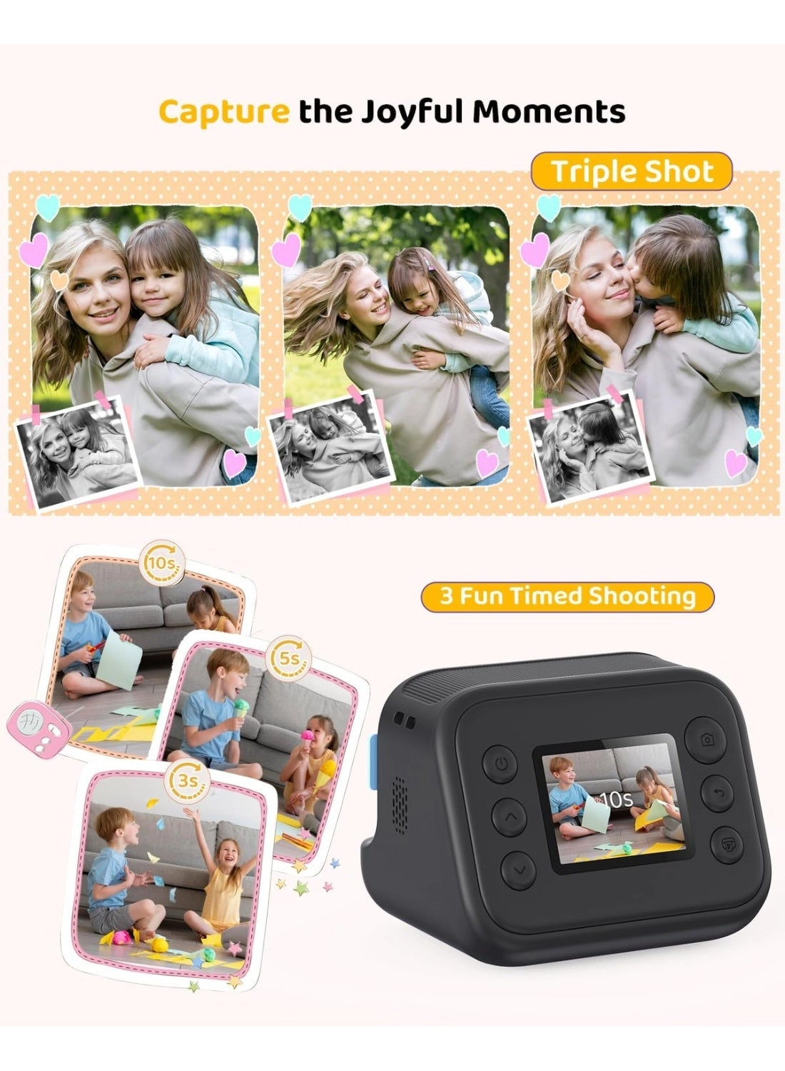Kids Instant Print Camera - 32GB 12MP