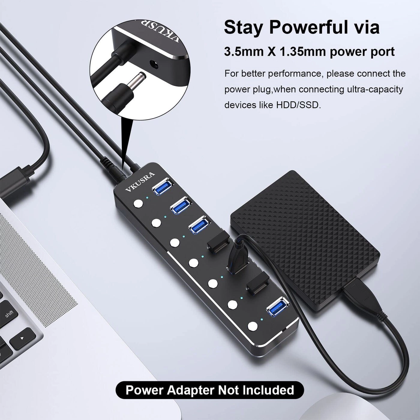 7 Port USB Hub 3.0 - Laptop & PC