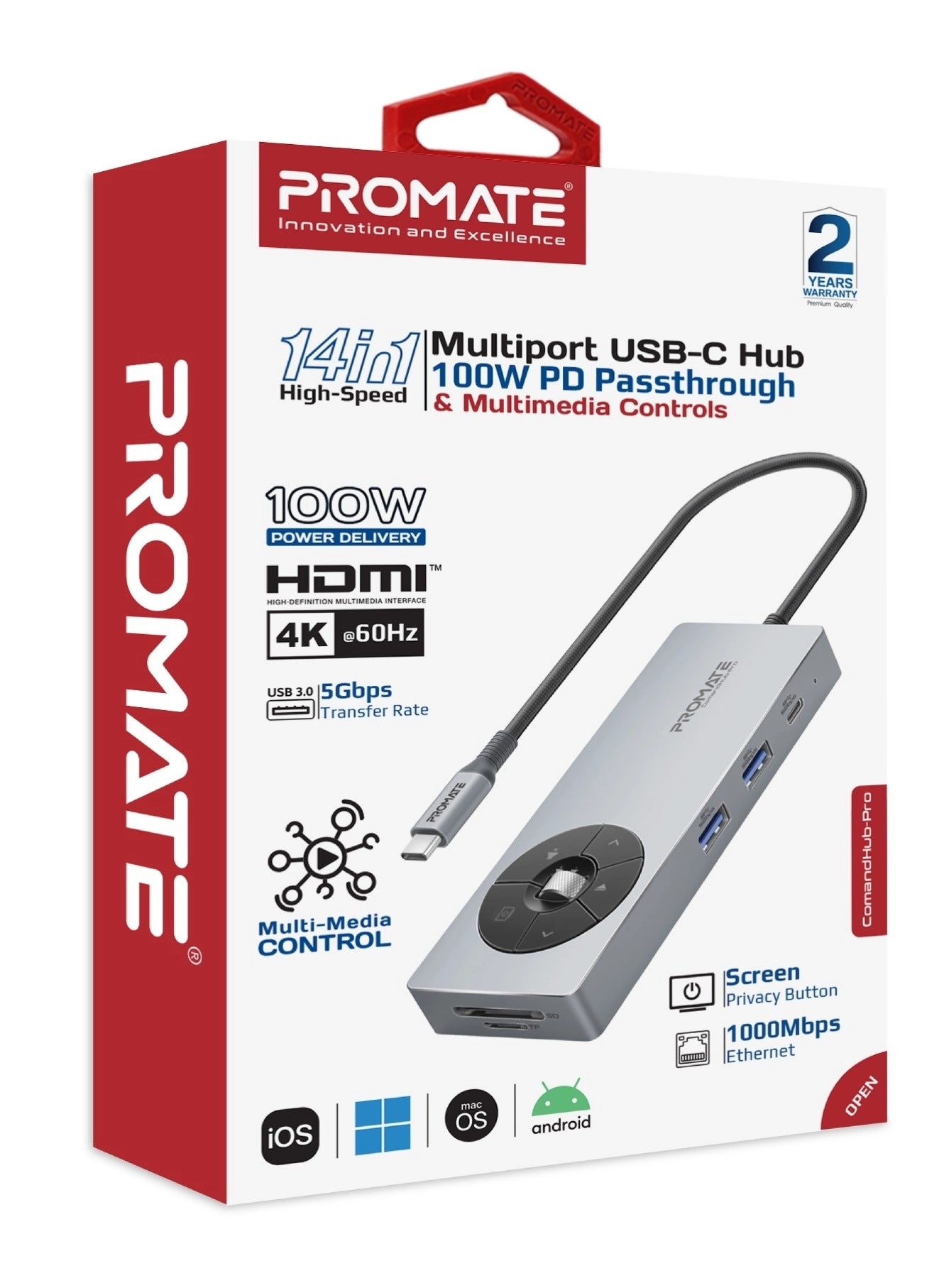 ComandHub-Pro - 14-in-1 100W Power Delivery 4K@60Hz HDMI