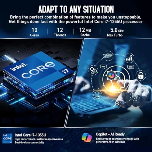 15 Business Laptop 2025 - 15.6'' Core i7-1355U 16GB DDR4 1TB (512GB SSD + 500GB External)