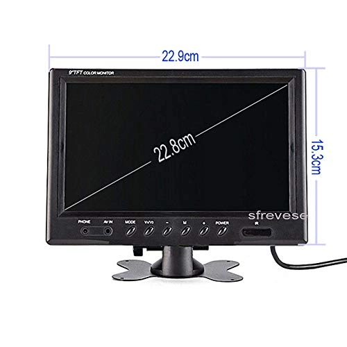 Rear view Monitor - 9" 2 channels + Reversing Camera - Night vision 720(H)586(V) + 15M video Cable - 15M