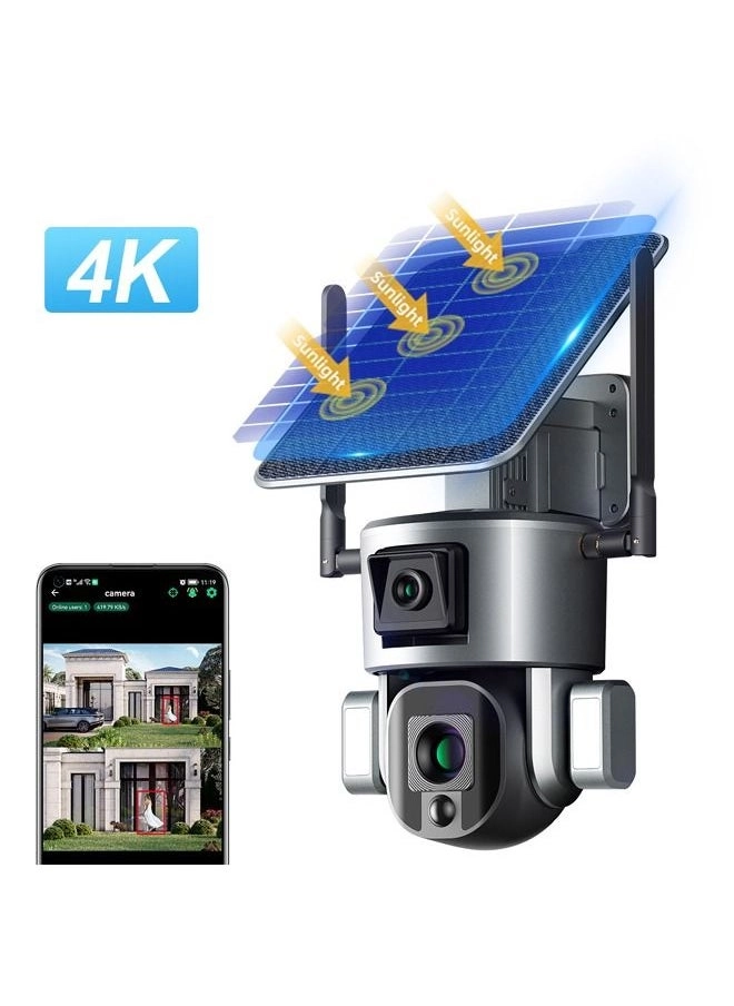 4K Dual Lens 4G Solar Camera