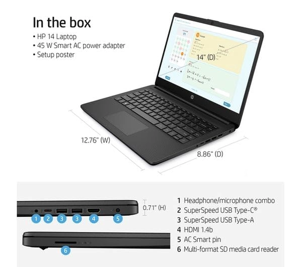 (Renewed) Stream 14s-dq0504sa 4K559EA#ABU - 14'' Celeron N4020 4GB 64GB eMMC