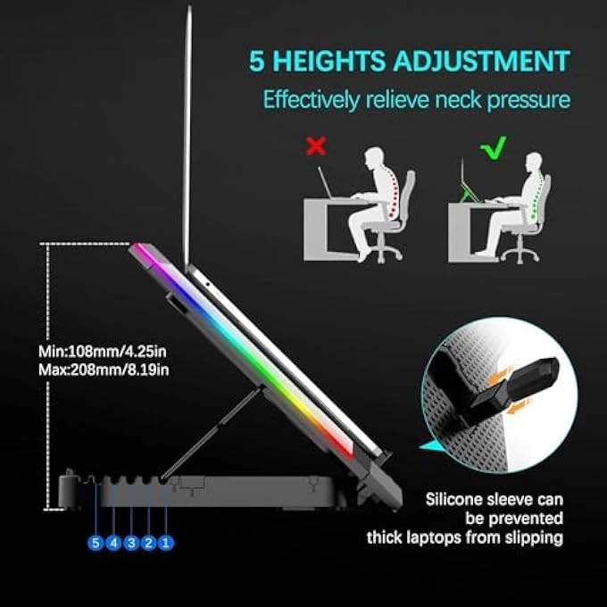 8 CORE COOLING LAPTOP STAND - 8 15.6-17.3 Inch