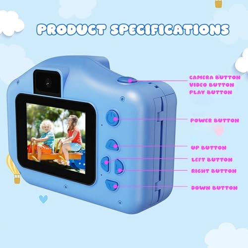 Instant Print Digital Camera - 48MP 1080P 6X zoom