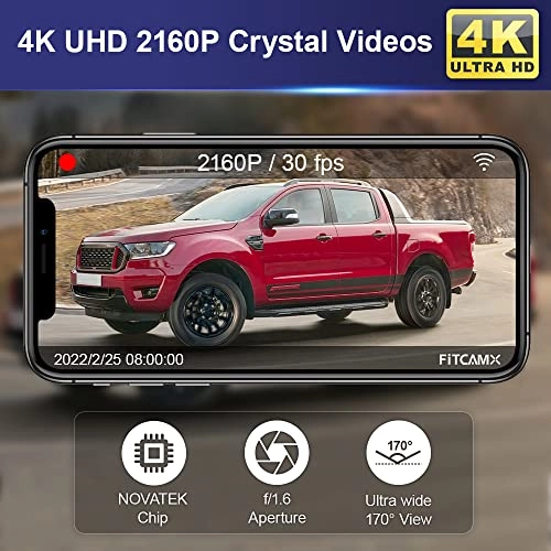 Dash Cam - Front 2160P Rear 1080P for Ford Ranger 2019-2023