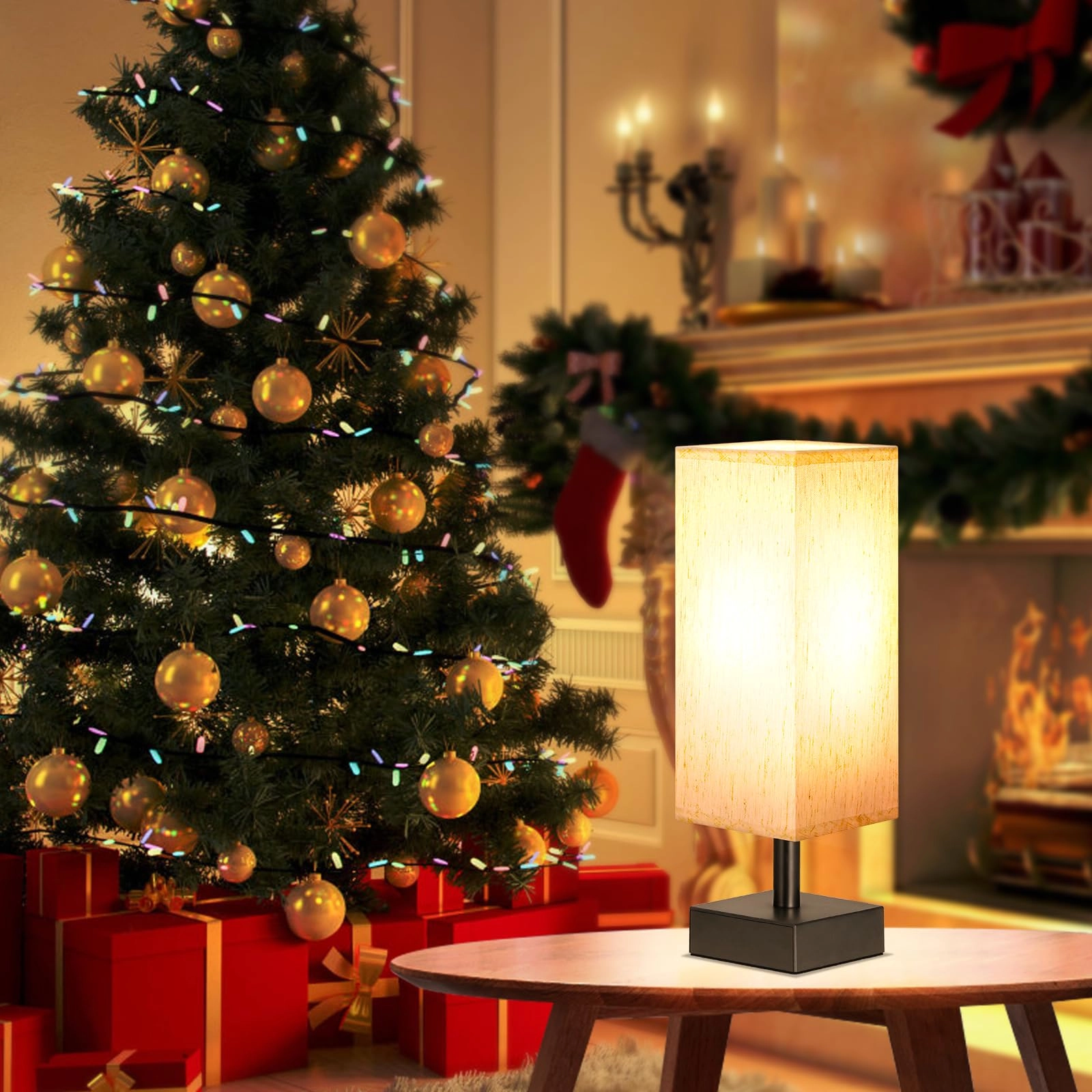 S6-16 - Linen Black Small Table Lamp