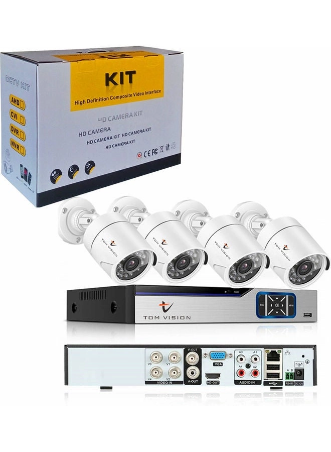 TOMVISION CCTV Camera Security Recording System - 4 4Channel 1080N