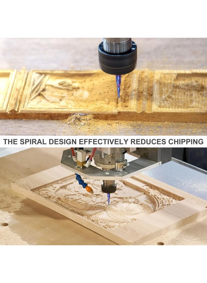 Tapered Ball Nose End Mill - 1.0MM 5PCS 4MM