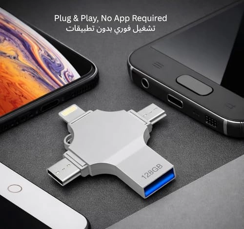 4 In 1 Usb Flash Drive - USB 3.0 USB-A USB-C Lightning Micro USB 128GB
