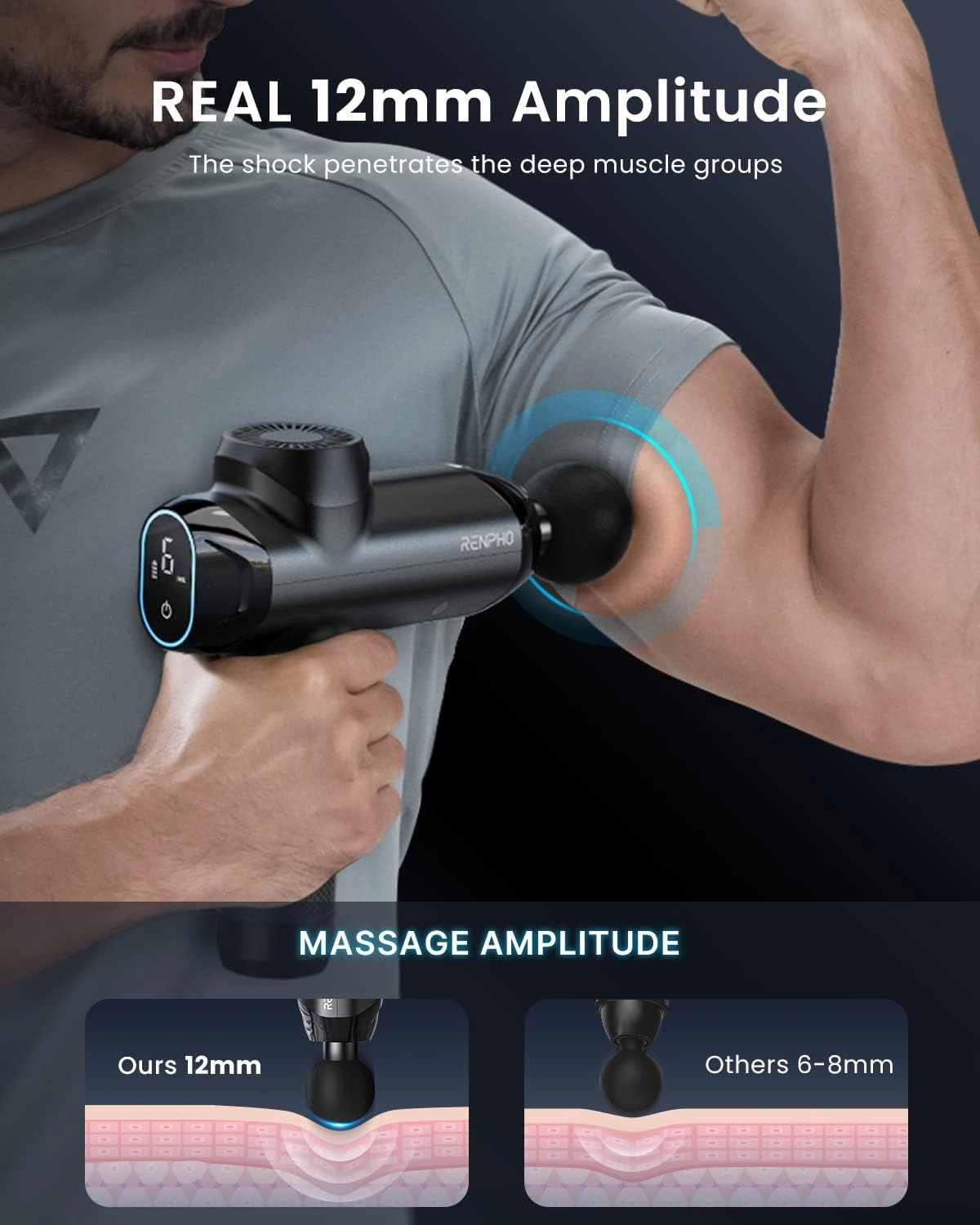 Power+ Thermacool Massage Gun - Heat and Cold